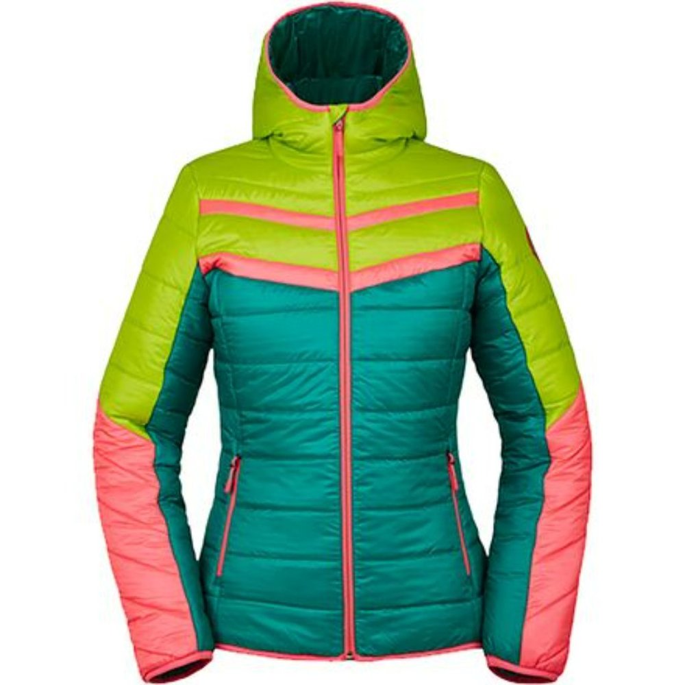 Spyder Lime Green and Coral Puffer Jacket